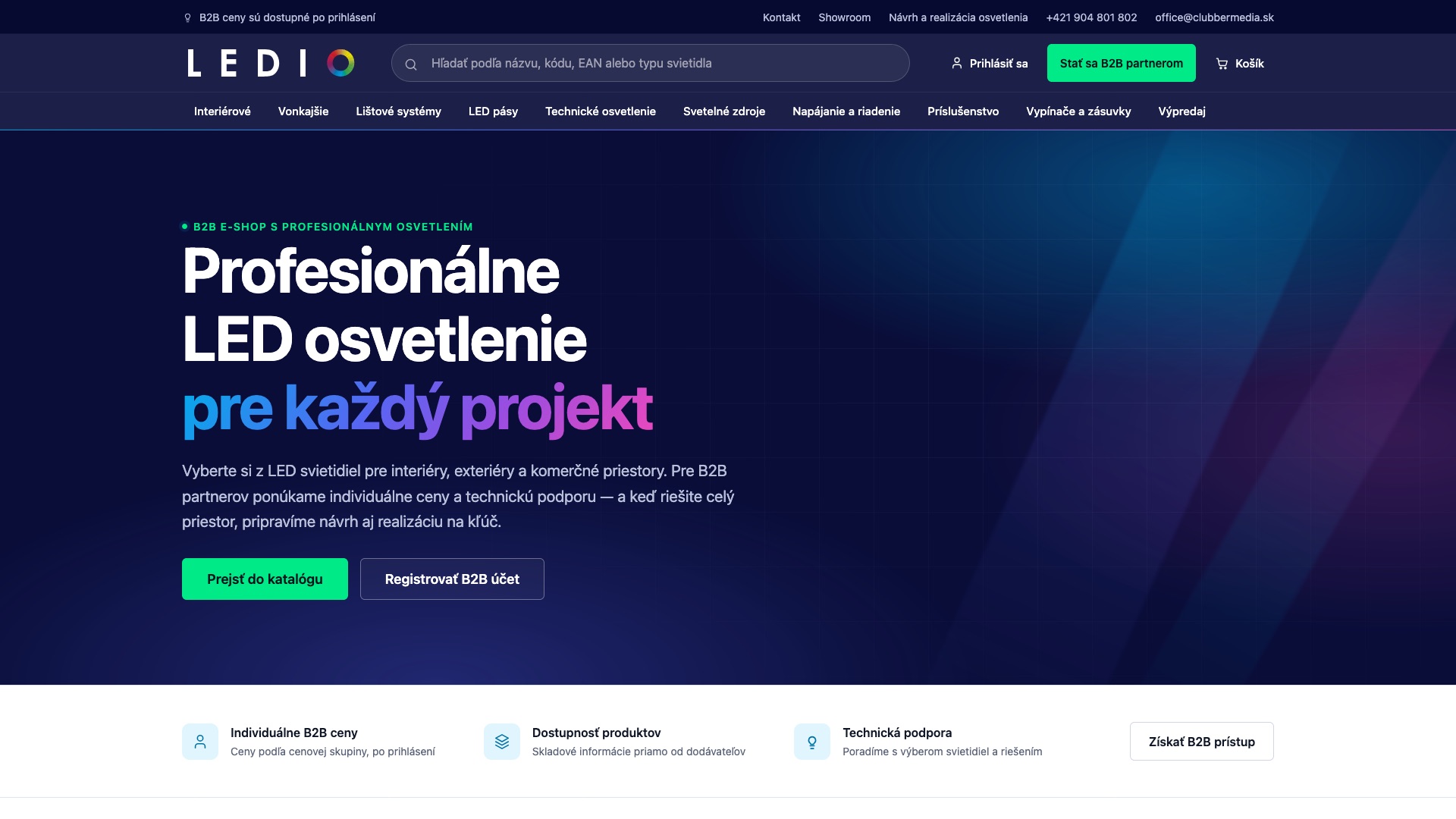 B2B e-shop shop.ledio.sk
